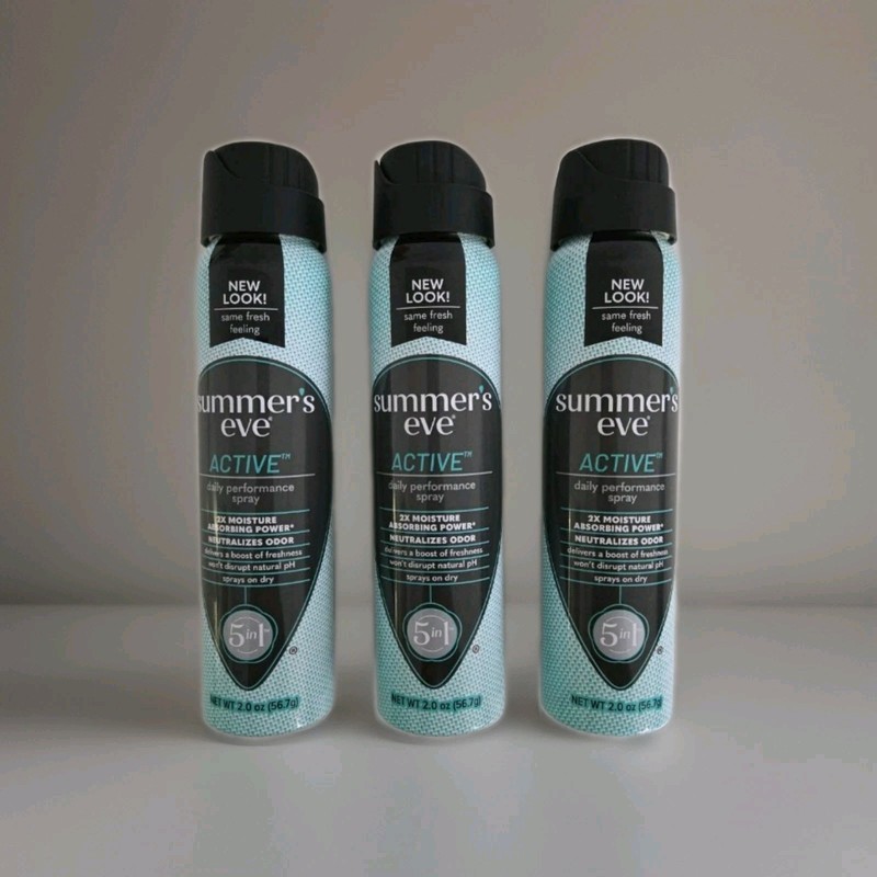 3 Bottles Summer’s Eve Active Daily Performance Feminine Spray 2oz – FRESH!