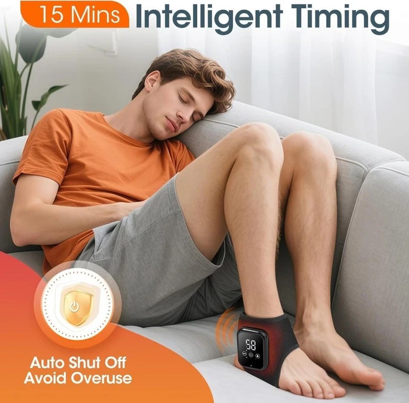 Electric Foot Ankle Massager Pain Relief 3 Modes Vibration Infrared Hot Compress gallery