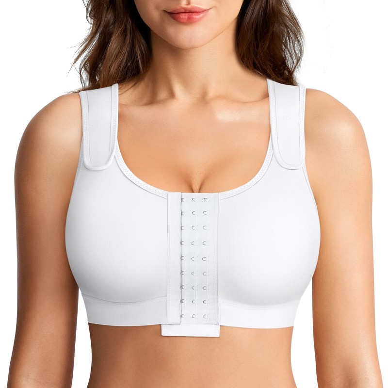 Post Surgery Compression Bras for Front Closure Mastectomy Bra with Wide Adju…