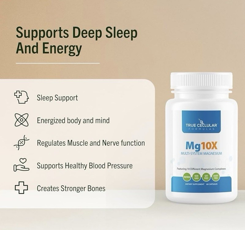 Mg10X Multi-System Magnesium Supplement to Support Sleep - 60 Capsules gallery