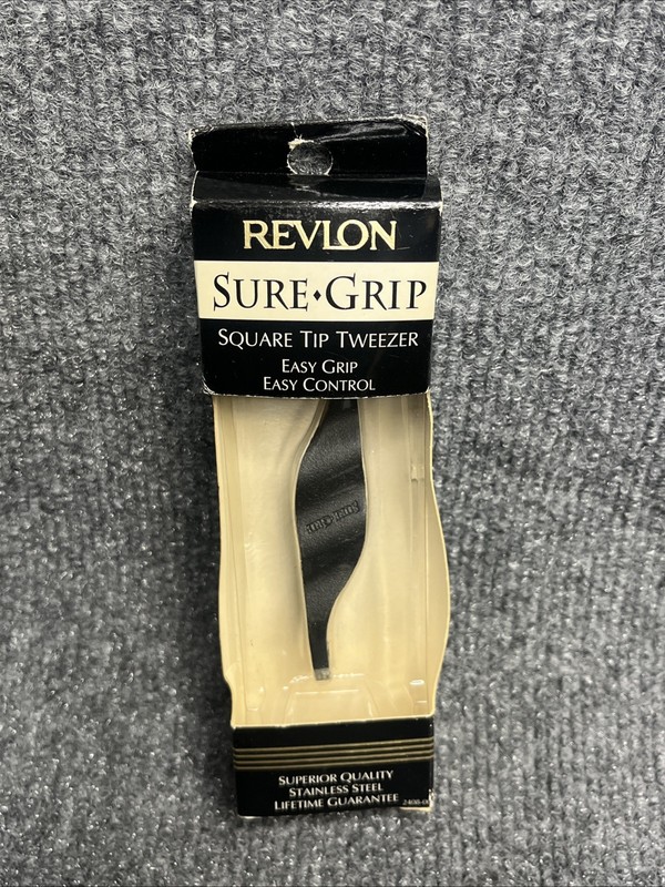 Vintage Revlon Sure Grip Slant Tip Tweezer Easy Grip Made in USA 🇺🇸 New