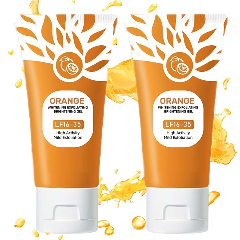 2pcs Orange Exfoliating Gel for Face and Body, 1.7 oz each, Deep Clean Pores