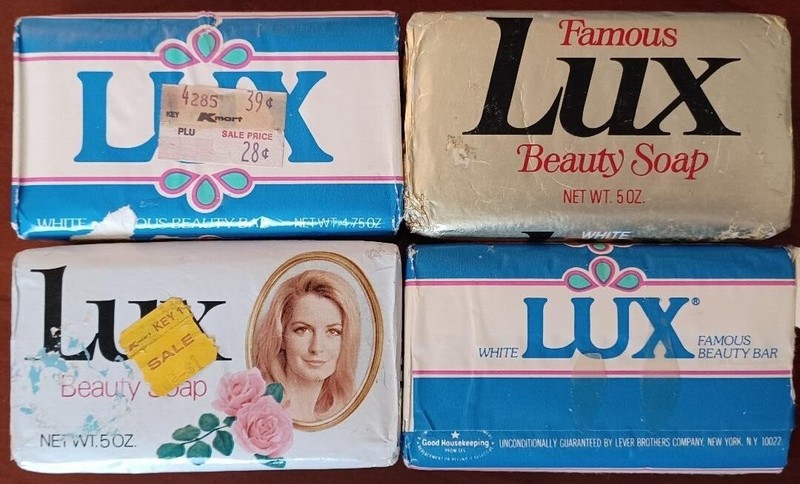Vintage Lot of 4 Famous Lux Beauty soap Bars 4.75oz Movie TV Prop NOS Sealed USA
