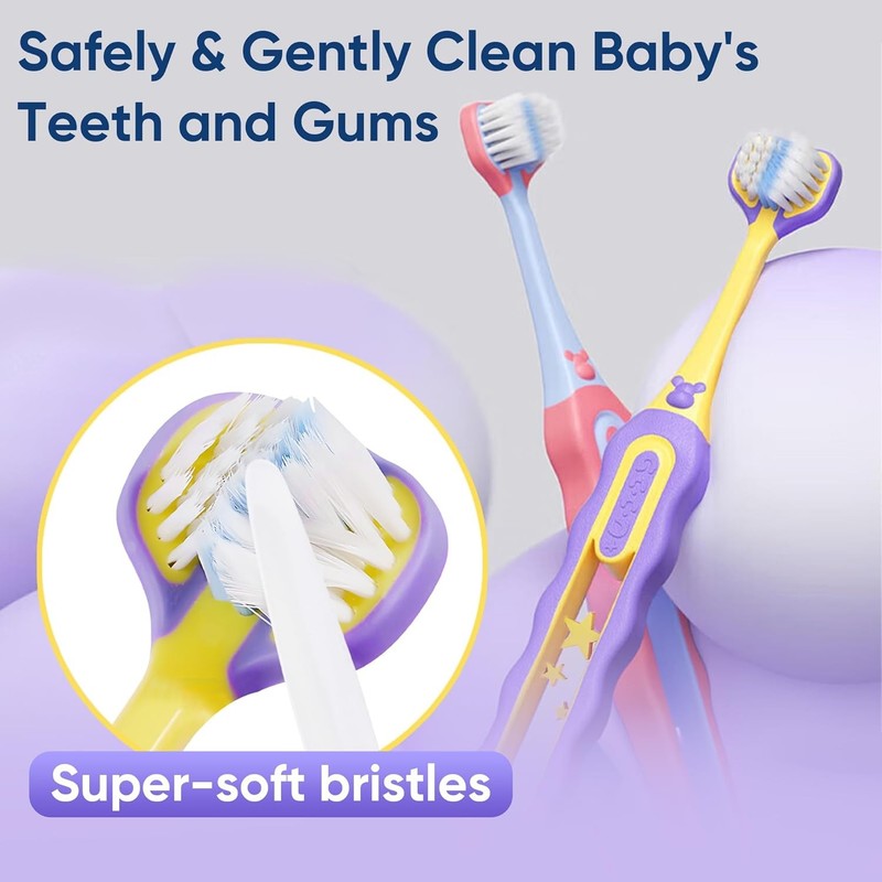 Soft Toddler Toothbrushes Efficient 3 Sided Toothbrush Baby Toothbrush 12 Months gallery
