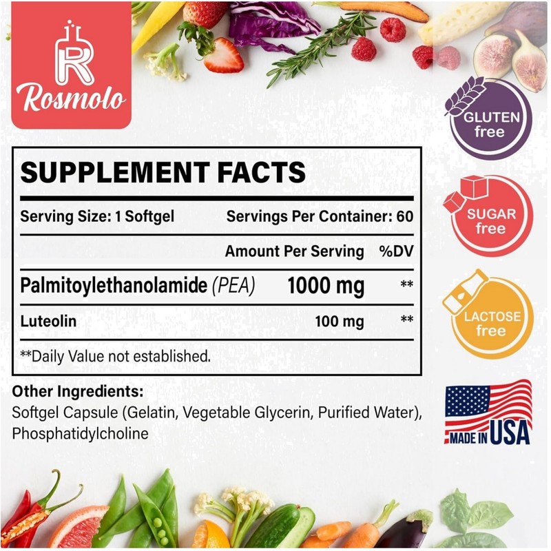 Liposomal PEA & Luteolin Softgels – High Absorption, 60ct