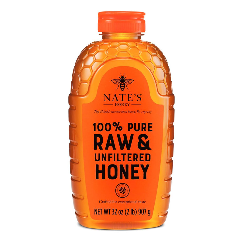 Nate'S 100% Pure, Raw & Unfiltered Honey - Award-Winning Taste, 32Oz. Squeeze Bo