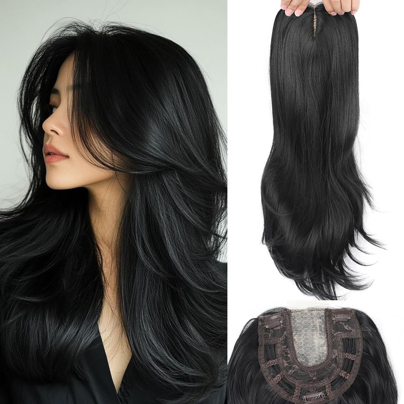 Lumhun 20Inch Hair Toppers For Women Thinning Hair Heat Resistant Fibre
