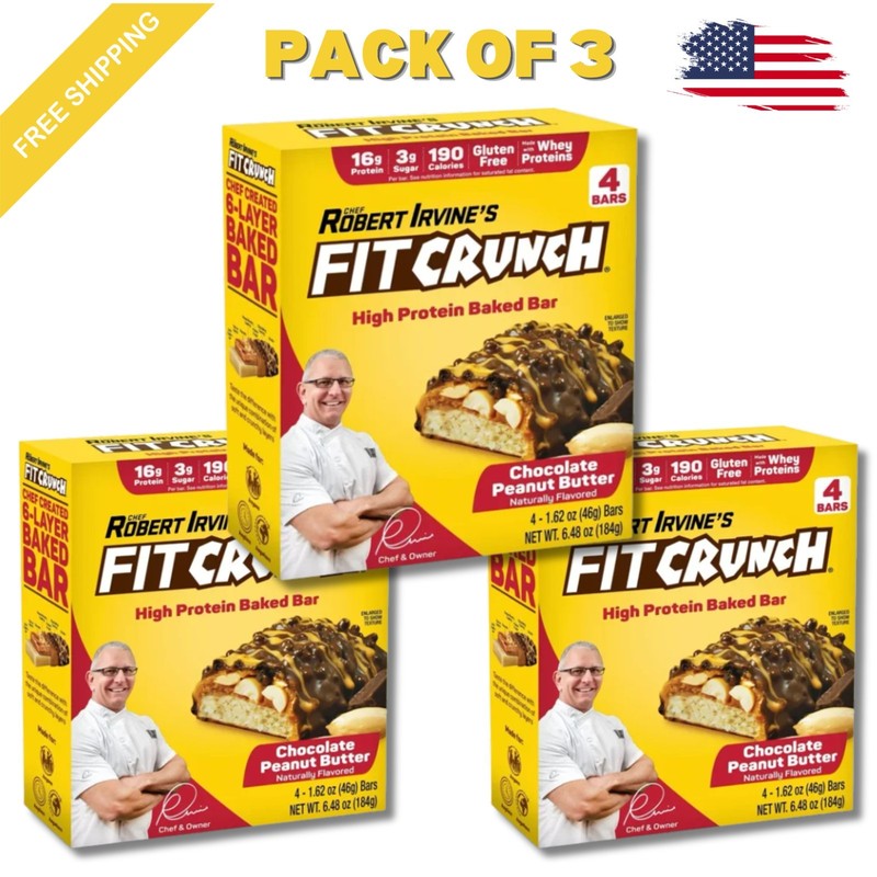Chef Robert Irvine’s Fit Crunch High Protein Baked Bars 12/Pack
