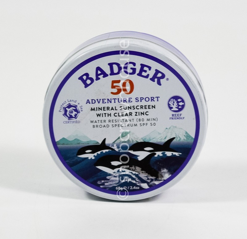 Badger 50 ADVENTURE SPORT Mineral Sunscreen Clear Zinc 2.4oz Cream Tin 3/04/2028