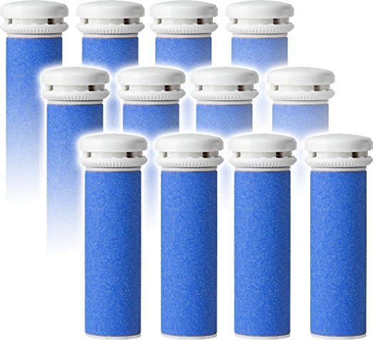 12 Extra Coarse Pedicure Refill Rollers Comp/w Emjoi Micro-Pedi Callus Remover