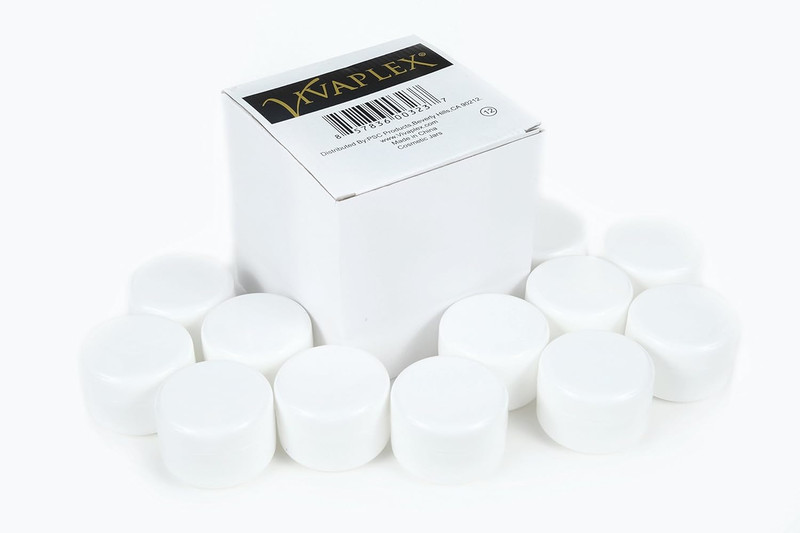 , 12, White, 4 Oz Cosmetic Jars, with Inner Liners and Dome Lids gallery
