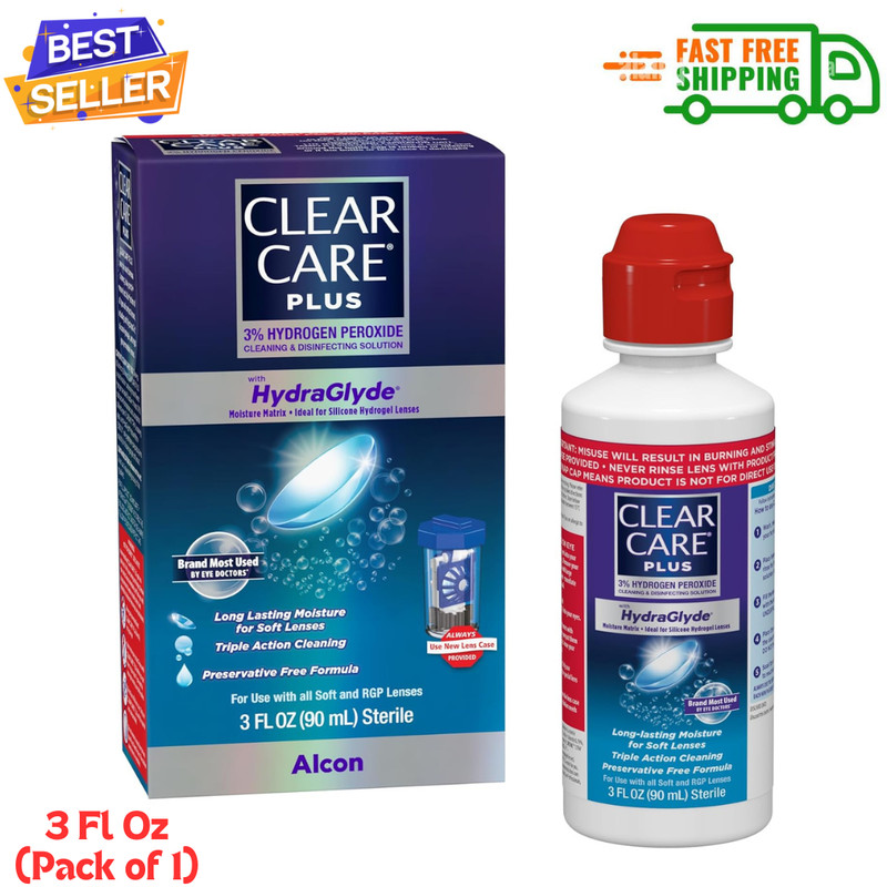 Clear Care Plus Cleaning Solution Travel Pack, No Flavor, 3 Fl Oz (Pack of 1)…