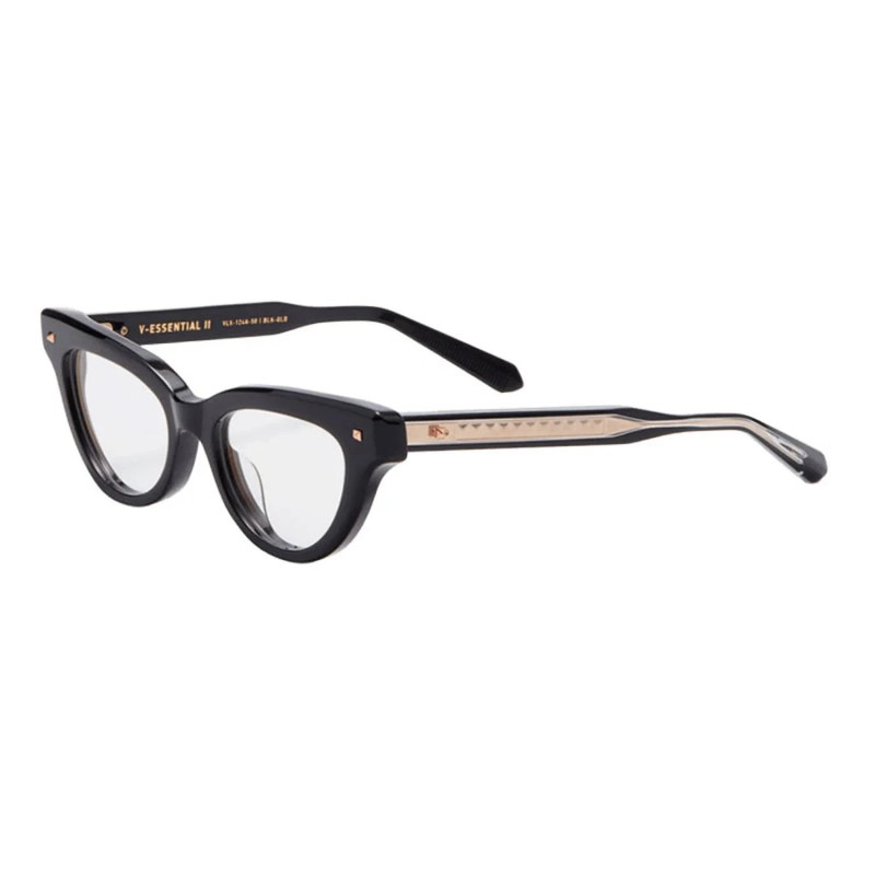 New Valentino VLX-124 A Cat Eye Shiny Black 50 mm Women’s Eyeglasses Frame