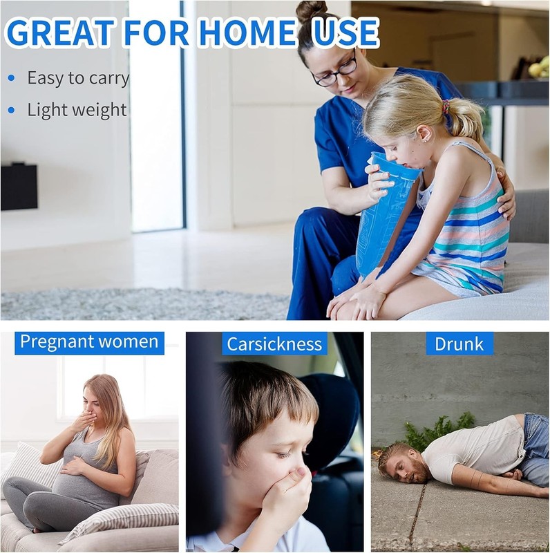 24 Pack Blue Emesis Bags Disposable for Kids, 1000 ml Vomit Bag for Morning S... gallery