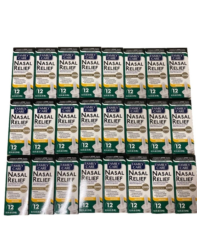 24 Pack of Family Care Nasal Relief Mist Spray Severe Congestion Relief 0.5oz gallery