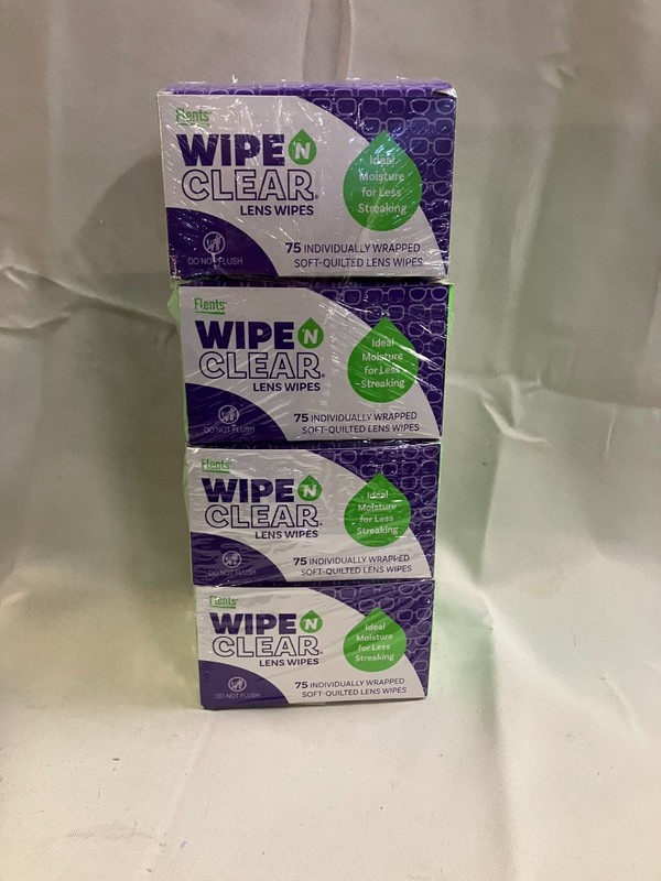 Flents Wipe N Clear Lens Soft Quilted Lens Wipes 4 x 75 Count