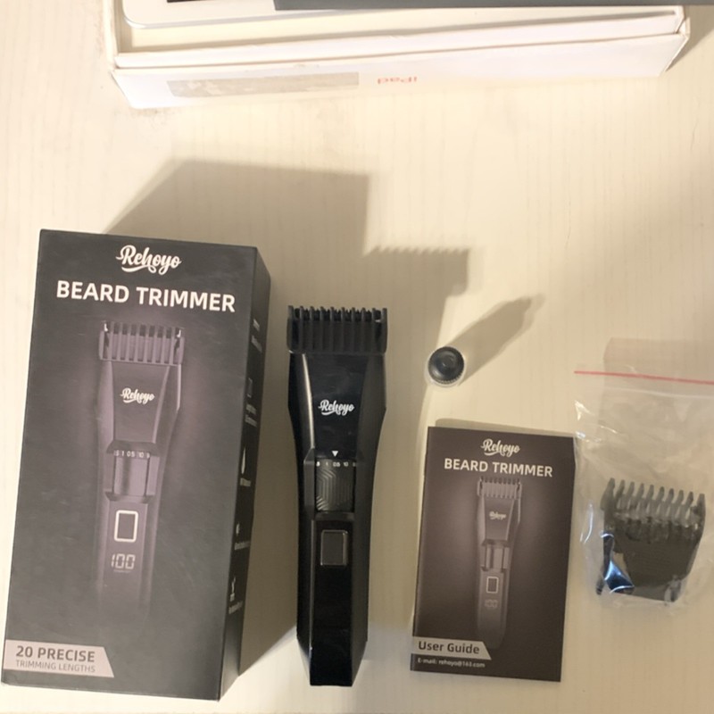 Rehoyo HT-8701 Cordless Beard Trimmer Adjustable Length Black for Men gallery