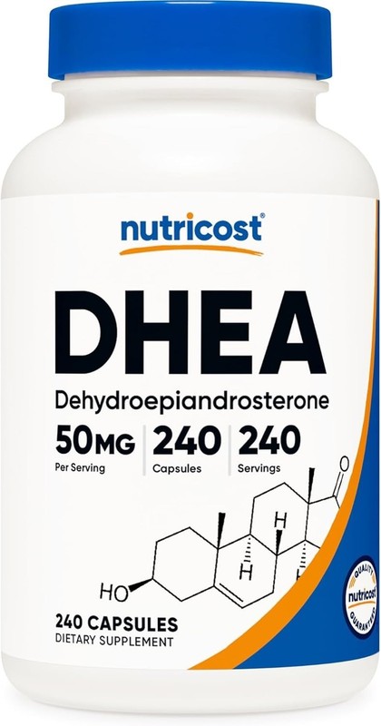 Nutricost DHEA 50mg, 240 Capsules – Gluten Free, Soy Free, Non-GMO, Supplement