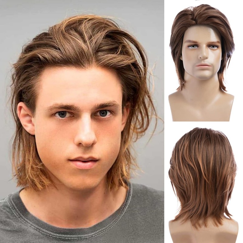 12Inch Toupee for Men Synthetic Hair Systems Mono 8 Inches Mens Toupee Wig