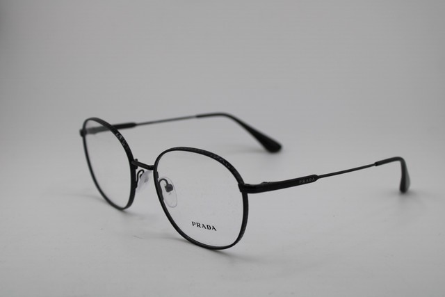 NEW PRADA VPR 53W 1AB-1O1 BLACK GUNMETAL AUTHENTIC EYEGLASSES 52-19