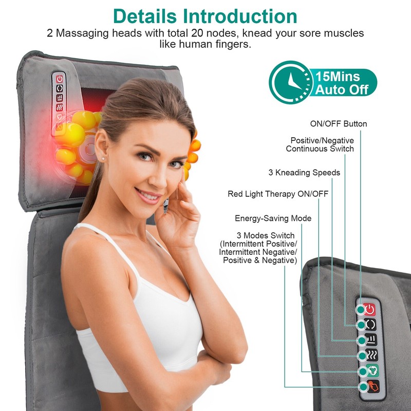 Full Body Electric Massage Mat w/ Heat 10 Vibration Heating Pad Massage Mattress gallery