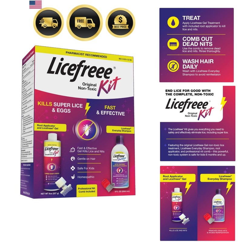Licefreee! Kit All-in-One Complete Lice Killing Treatment, Daily Maintenance …