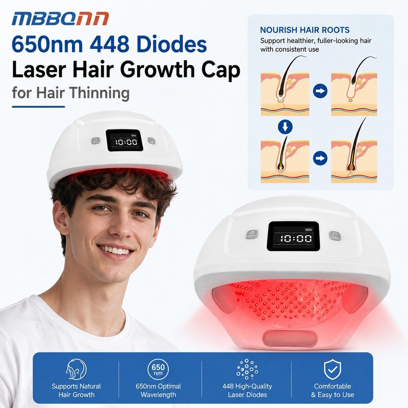 Professional 650nm LLLT Technology Hair Growth Cap 448 Diodes for Thinning Hair