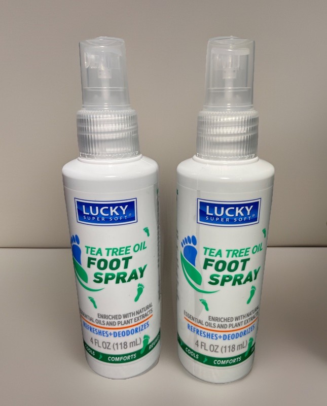 Lucky Tea Tree Oil Foot Spray Natural Essential Oils Plant Extracts 4oz Lot Of 2