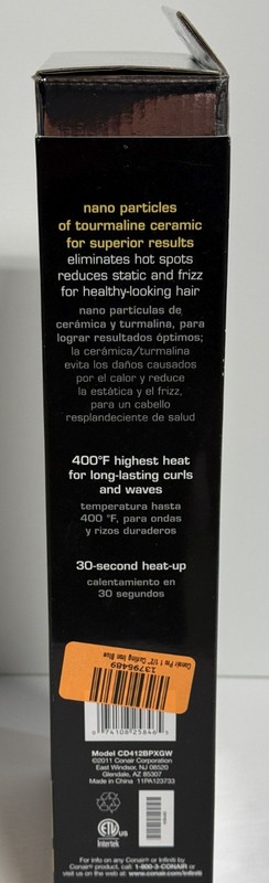 Infinity Pro Conair Nano Tourmaline Ceramic Curling Styling Iron 1 ½ New gallery