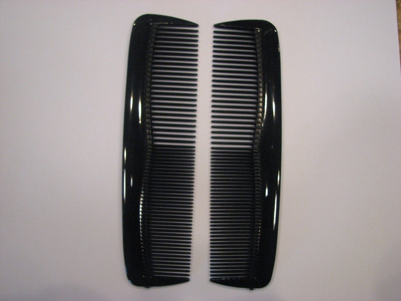 2 Pocket Hair Combs – 5″ Inch- Black Flex Rubber Unbreakable – USA Seller – New