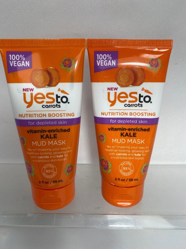 (2) Yes to Carrots Nutrition Boosting Vitamin Enriched Kale Mud Masks 2oz
