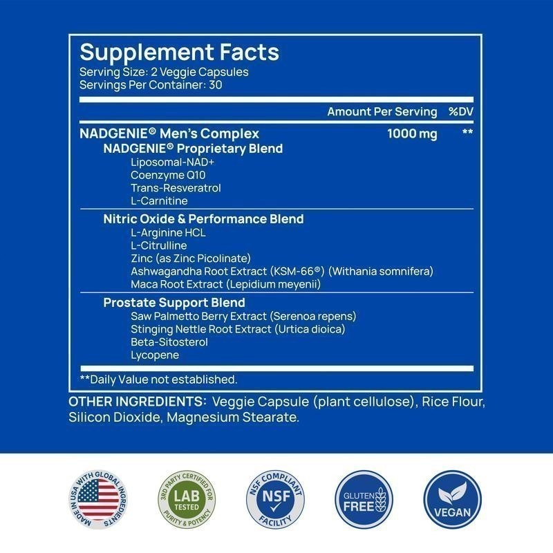 Selerb NAD+ Supplement for Men-With Liposomal-NAD+,CoQ10, L-Carnitine, L-Arginin gallery