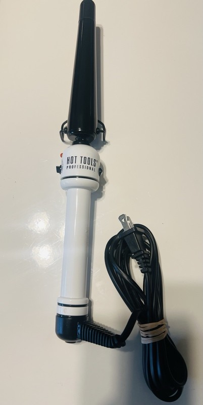 HOT TOOLS Pro Artist Nano Ceramic Curling Iron Wand Shiny Hair 1” in Black White