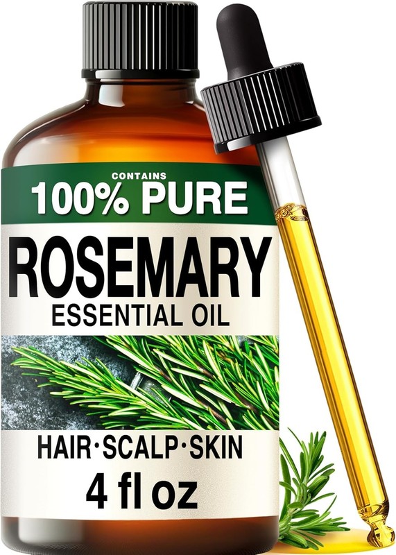 100% Pure Rosemary Essential Oil – 4 Fl Oz – Rosemary Oil for Hair, Skin, Diffus