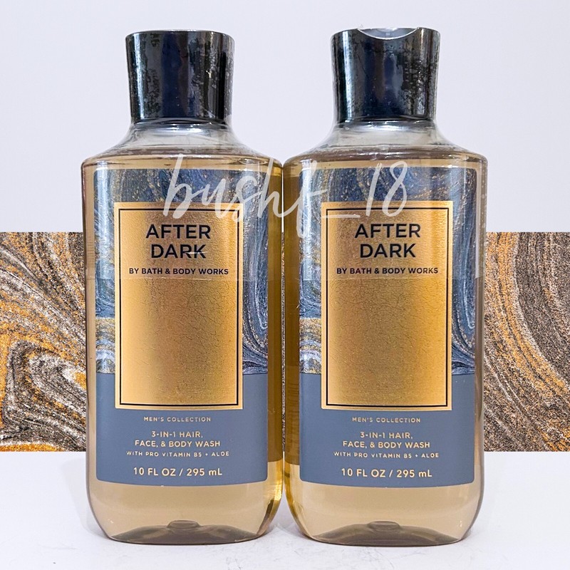 Bath & Body Works x2 AFTER DARK Mens 3-in-1 Hair, Face, Body Wash 10 fl oz NEW