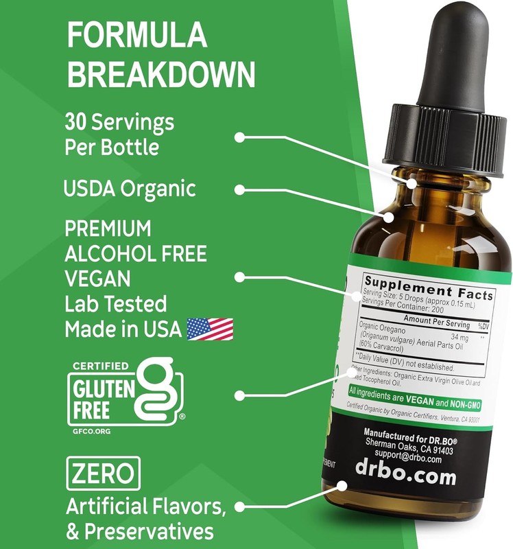 Oregano Oil Organic Liquid Drops-6 Month Supply Organic of Oregano Drops Liquid gallery