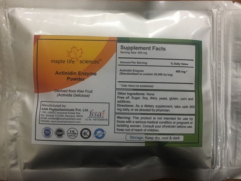 Actinidin Enzyme 20000 Au/g Kiwi Actinidia Deliciosa Helps Normalize Bowels