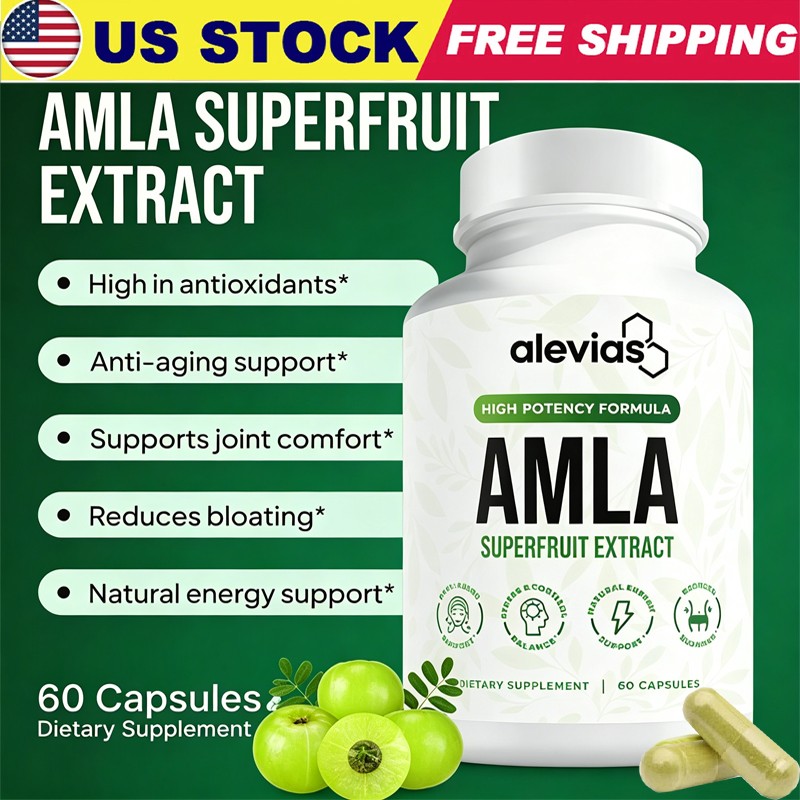 Alevia Organic Amla Capsules 1000mg Indian Gooseberry Antioxidant Supplement 60c gallery