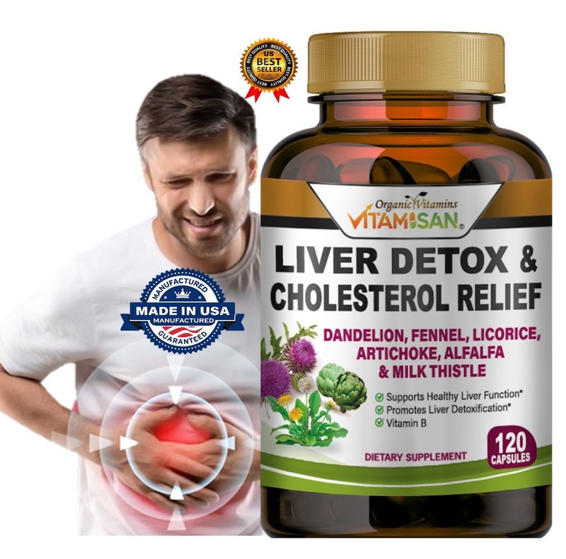 Liver Cleanse Detox Repair – 1,674 MG Milk Thistle Dandelion Support Supplement