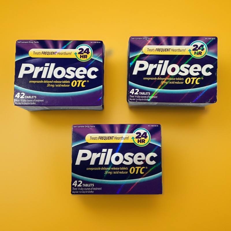 3 ~New Prilosec OTC 20mg Acid Reducer – 42 Tablets Each Box Exp. 02/2027+