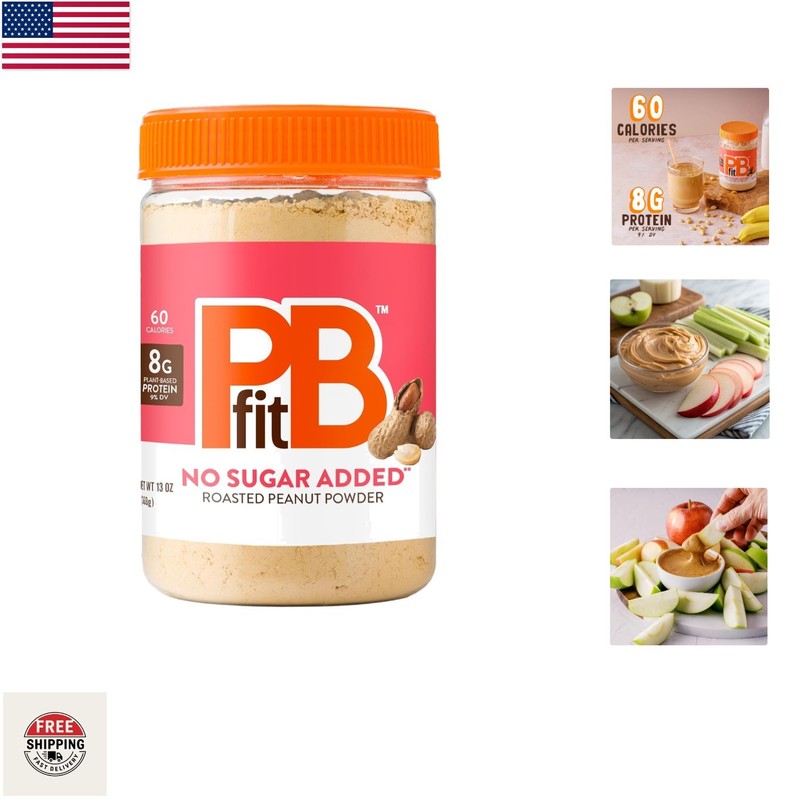 Delicious Peanut Butter Powder with Monk Fruit – 13 Oz, 8g Protein, Low Calorie