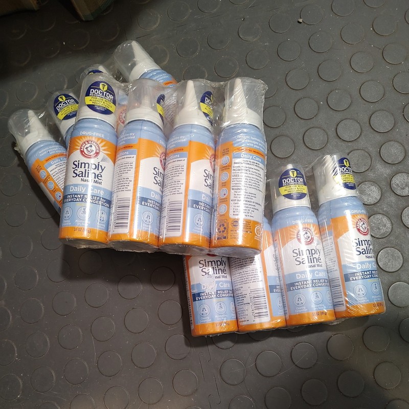 3 pkgs–Arm & Hammer Simply Saline Mist 3.1 oz 89 g. Exp2/22- 4 units.12 total