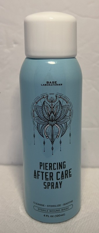 Base Labs Piercing Aftercare Spray | 4oz | Cleanses & 4 Fl Oz Exp04/28