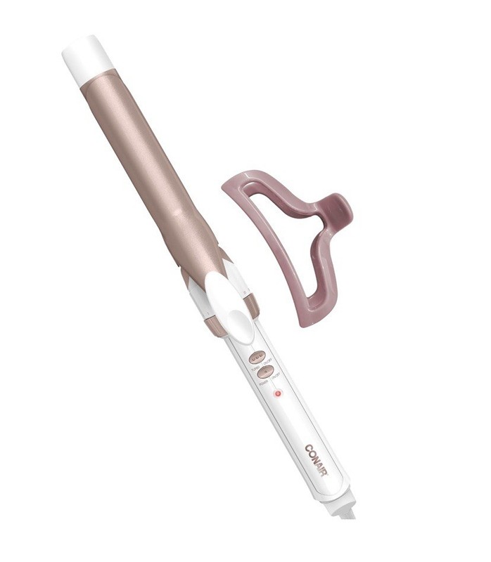 Conair Double Ceramic 1-Inch Curling Iron with Claw Clip, 1-Inch Barrel