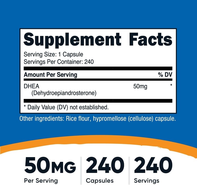 Nutricost DHEA 50mg, 240 Capsules - Gluten Free, Soy Free, Non-GMO, Supplement gallery