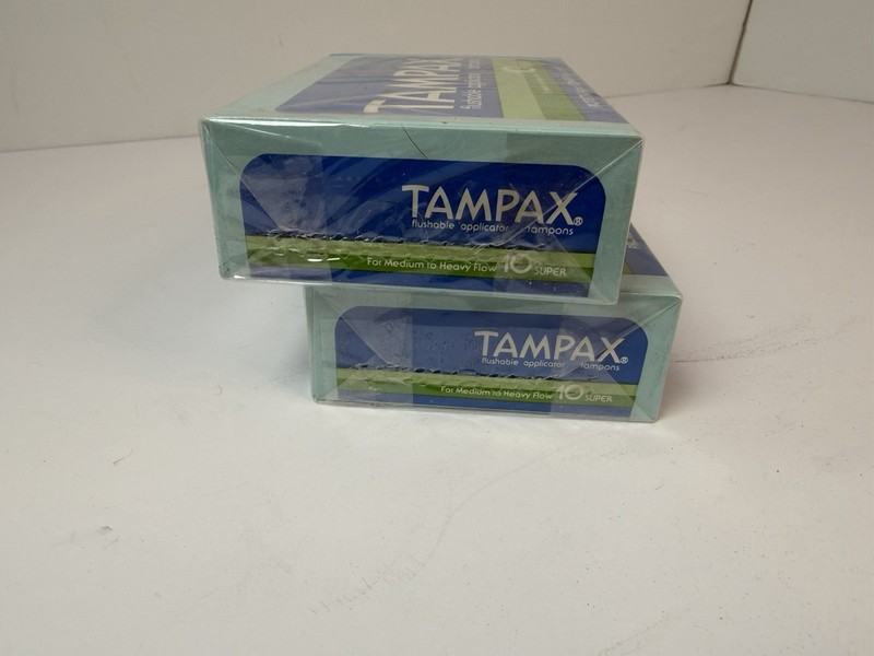 1986 Tampax Tampons Super Sealed Movie TV Props Lot Of 2 Boxes Vintage gallery