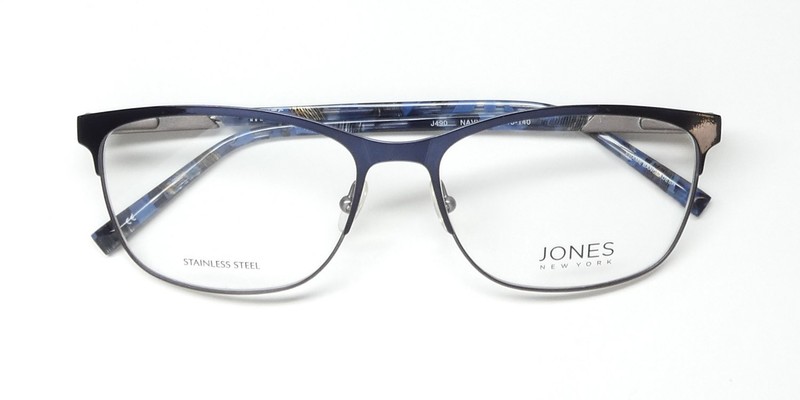 NEW JONES NEW YORK J490 EYEWEAR BANGLADESH METAL & PLASTIC BROWLINE 55-16-140 gallery