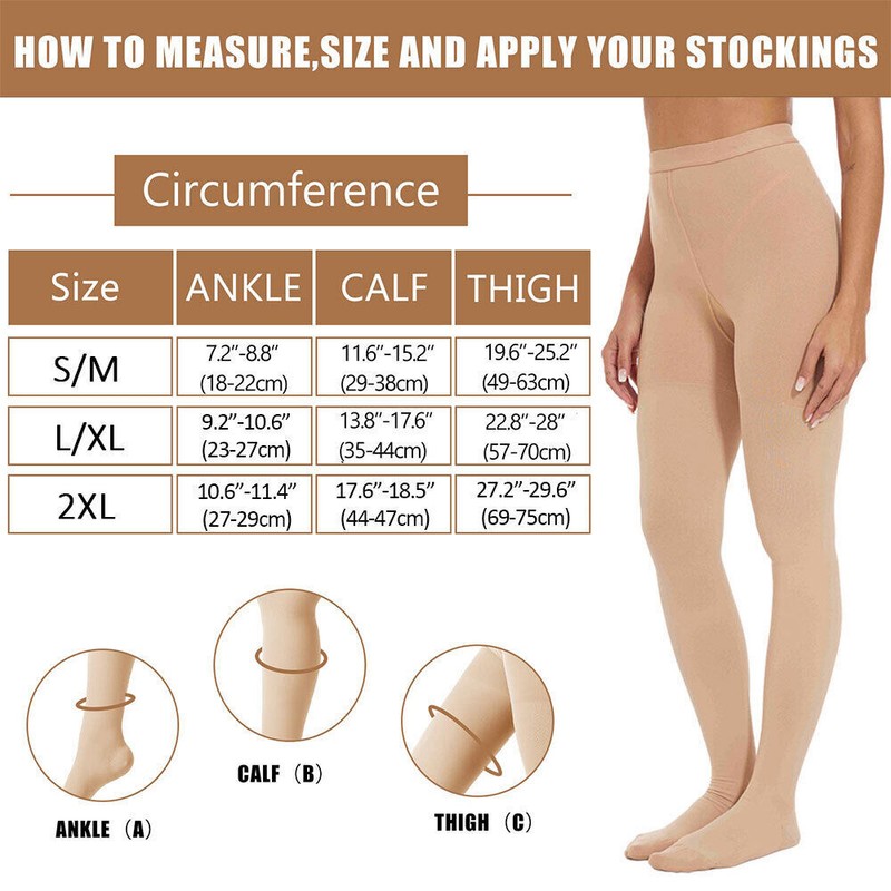 US Medical Compression Pantyhose for Women Men 20-30 MmHg Hose Support Stockings gallery