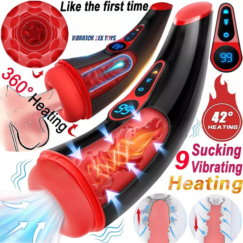 For Male Vibration Massage Automatic Male 9 Sucking Heating Mouth Pocket Sleeve gallery