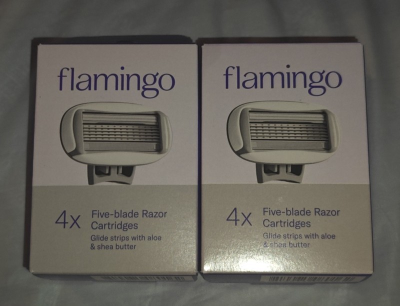 2 Boxes of Flamingo Five-Blade Razor Cartridges 8 Total (1 Box, 4 ct) NEW Sealed